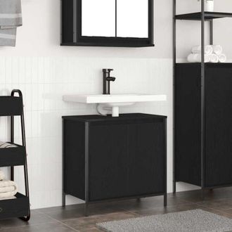 vidaXL vidaXL Mobile Lavabo da Bagno Nero 60x34,5x60 cm