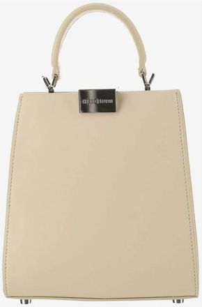 ARMARIUM Leren handtas met metalen sluiting - Dames - Handtassen - Wit - ONE Size - Leer - Tassen
