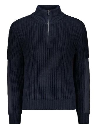 Herno ribbed half-zip sweater - men - Polyamide/Viscose/Wool - 48 - Blue