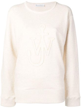 J.W.Anderson logo melange sweatshirt - women - Cotton - S - Neutrals