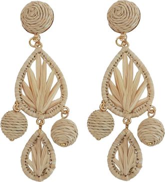 Panacea Raffia Teardrop Earrings in Tan at Nordstrom