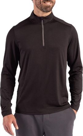 Cutter & Buck Coastline Epic Comfort Half Zip Performance Pullover in Black at Nordstrom, Size Xxx-Large
