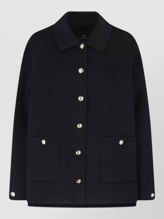 Anine Bing button detail coat collared design pockets