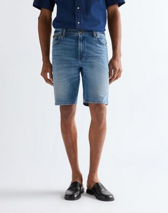 Wrangler Jeansshorts WRANGLER Texas, Herren, Gr. 32, N-Gr, harbor_blau, Denim/Jeans, Obermaterial: 99% Baumwolle, 1% Elasthan, Basic, Jeans Jeansshorts