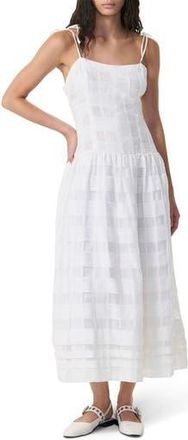 Rag & Bone Presley Check Tie Strap Maxi Dress in White at Nordstrom Rack, Size 16
