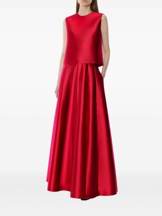 Alberta Ferretti pleated maxi skirt - women - Silk/Polyester - 40 - Red