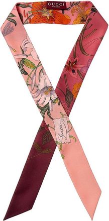 Gucci Printed Silk Twill Ribbon Scarf