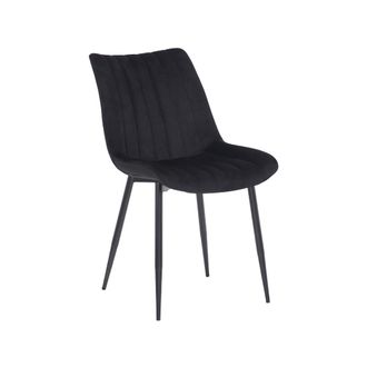 Clp Silla con patas de metal y asiento en Terciopelo Negro