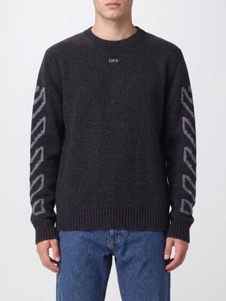 Off-white Maglia girocollo in misto lana con logo Arrow jacquard