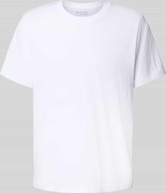 Selected Regular Fit T-Shirt aus Baumwoll-Mix Modell ASPEN in Weiss, Größe XXL