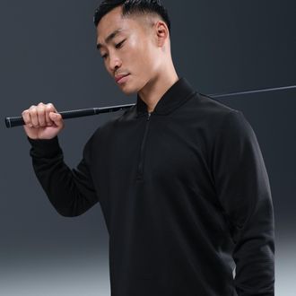 Nike Mens Velocity Therma-FIT 1/2-Zip Golf Top in Black | IB0307-010