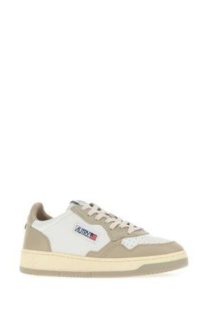 Autry Mens Two-Tone Leather Medalist Sneakers Leatleatwhtfeather