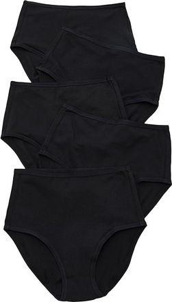 Pact Everyday High Rise Brief 5-pack Womens Underwear Black : SM, Cotton/Elastane