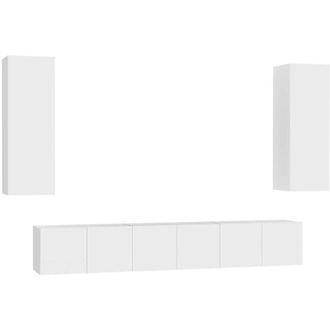 vidaXL 5 Piece TV Cabinet Set White Engineered Wood vidaXL