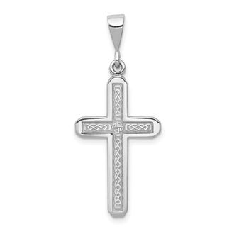 Diamond2Deal 14k White Gold Cross Charm