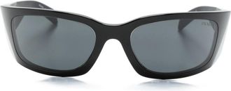 Prada 0PRA19S rectangle-frame sunglasses - unisex - Acetate - 60 - Black