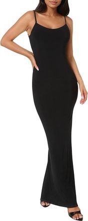 Bebe Backless Lace Inset Maxi Dress