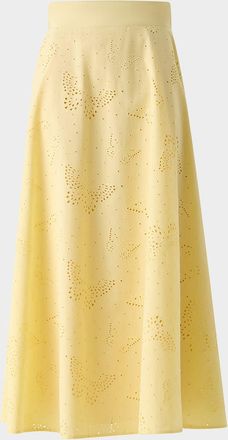 Akris Butterfly Broderie Anglaise Midi Circle Skirt