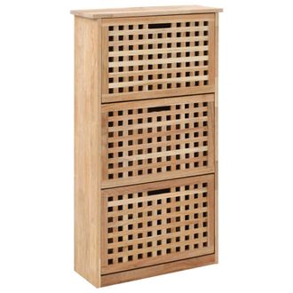 vidaXL Mueble Zapatero De Madera Maciza De Nogal 55x20x104 Cm Vidaxl