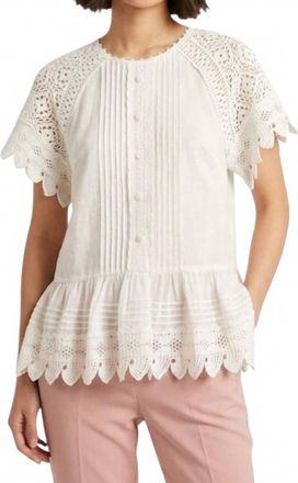 Zimmermann Aliane Crochet Sheer Top In Ivory