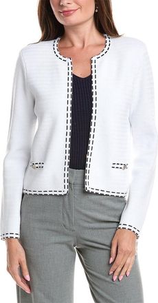 St. John Ticking Trim Crew Jacket