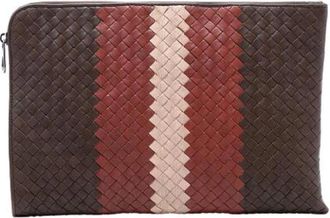 Bottega Veneta Pre-owned Clutches, female, Multicolor, Size: ONE SIZE Pre-owned Woven Leather Clutch