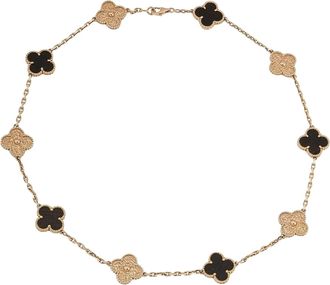 Van Cleef & Arpels Van Cleef and Arpels Vintage Alhambra Necklace in Bois dAmourette 10 Motifs