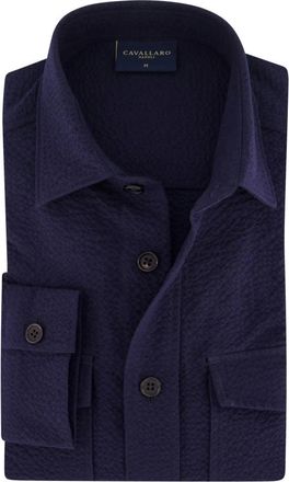 Cavallaro Overhemden, Heren, Blauw, 2Xl, Donkerblauw Overshirt