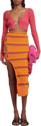 Jacquemus La Maille Pralu Cropped Cardigan In Pink