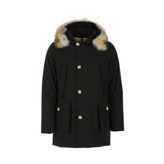 Woolrich Arctic Parka Met Afneembare Bontkraag - Heren - Winterjassen - Zwart - M - Katoen - Jassen