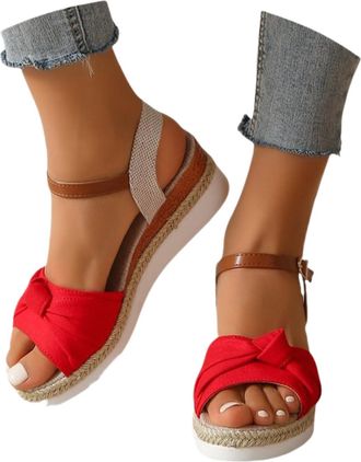 Generic Espadrilles Womens Wedges Orthopedic Sandals Orthopedic Sandals for Women Comfortable Platform Espadrille Shoes Dressy Summer Open Toe Ankle Strap Low