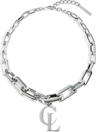 Christian Louboutin Mens Atlas Graduated Chain CL Pendant Necklace in Silver at Nordstrom