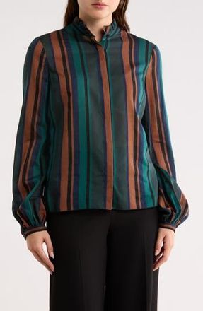 Longchamp Stripe Print Top in Fir at Nordstrom Rack, Size 6 Us / 38 Fr