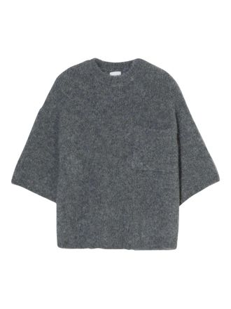 Closed short sleeve sweater - women - Polyamide/Alpaca Wool/Elastane - M - Grey