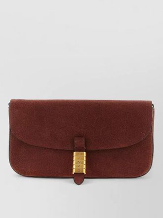 Pinko medium suede clutch bag adjustable strap