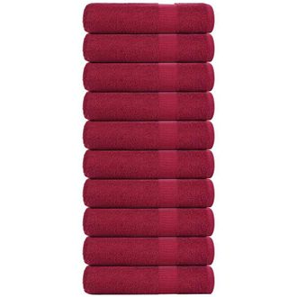 vidaXL Asciugamani da Bagno 10 pz Bordeaux 100x150 cm 100% Cotone - Vidaxl