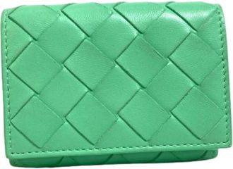 Bottega Veneta Pre-owned Wallets, female, Green, Size: ONE SIZE Pre-owned Vintage Tri-fold Wallet