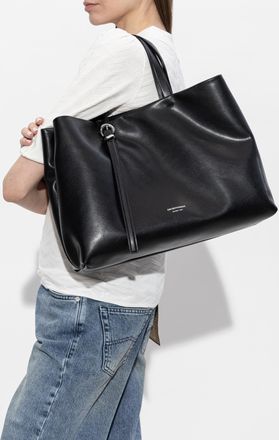 Emporio Armani Leather Shopper Bag, Womens, Black