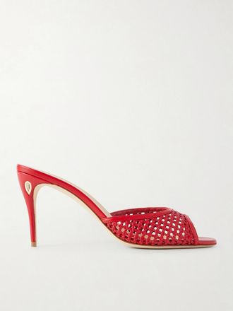Jennifer Chamandi Mule In Pelle Intrecciata Guido 85 - Rosso