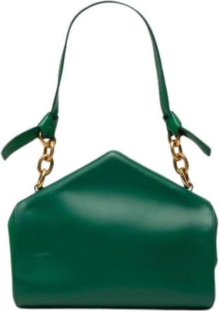 Bottega Veneta Pre-owned Shoulder Bag - Dames - Vintage Schoudertas - Groen - ONE Size - Leer - Vintage