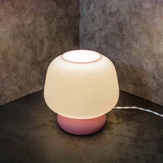 Jonathan Y Designs Mushroom 10 Modern Classic Plant-Based PLA 3D Printed Dimmable LED Table Lamp, White/Green