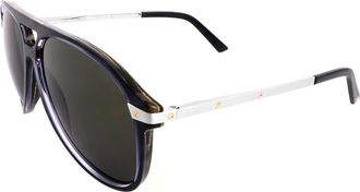 Cartier Santos de Cartier Blue Pilot Mens Sunglasses CT0105S 004 60