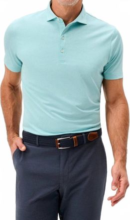 Johnnie-O Perf Jersey Polo Lyndonn Stripe In Tropical Celeste