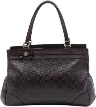 Gucci Pre-owned Mayfair Tote - Dames - Vintage Shopper - Bruin - ONE Size - Leer - Vintage