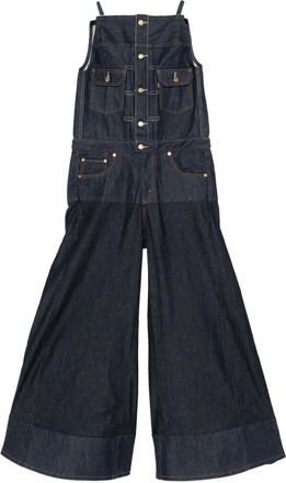 sacai Tuta intera denim a gamba ampia - Blu
