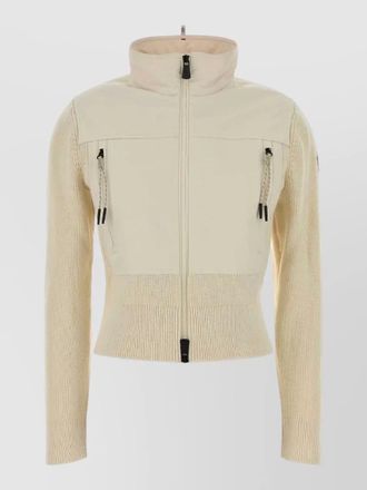 Moncler cotton jacket high collar ribbed cuffs