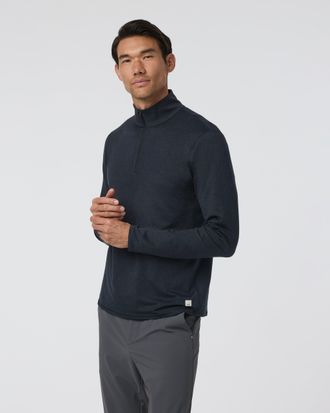 Vuori Clothing Ponto Half Zip Jacket Mock Neck | Light Heather Grey | Medium