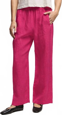 Velvet Lola Linen Straight Leg Pants In Pink