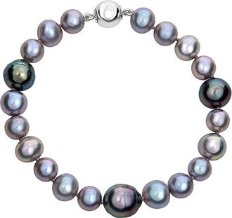 Belpearl Belpearl Silver 11-7Mm Tahitian & Freshwater Pearl Bracelet