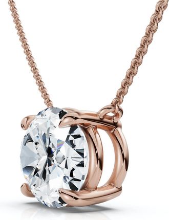 Pompeii3 Certified 3Ct Diamond Oval Solitaire Pendant 14k Gold 18 Womens Chain Lab Grown